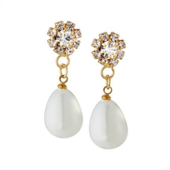 Fragments Jewelry - New Fragments Crystal Pearly Drop Earrings